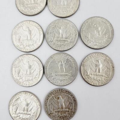 1964 SILVER QUARTERS - LOT OF 10 - #2