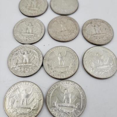 1964 SILVER QUARTERS - LOT OF 10 - #1