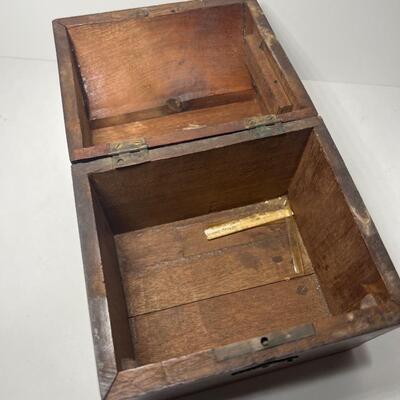 Antique Wooden Box and French Barometer