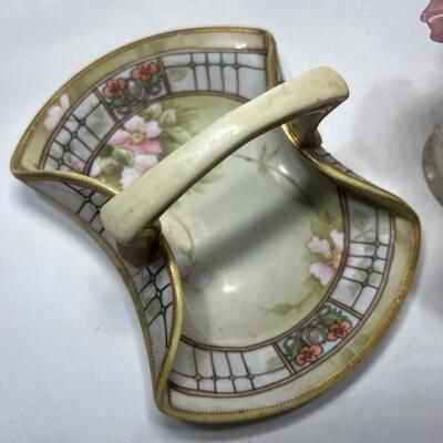 Nippon Porcelain and Colored Glass Lot