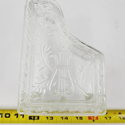 PIANO SHAPED GLASS TRINKET / JEWELRY BOX