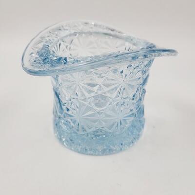 SKY BLUE CUT GLASS TOP HAT