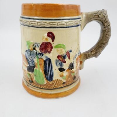 JAPANESE DECORATED CERAMIC BEER STEIN