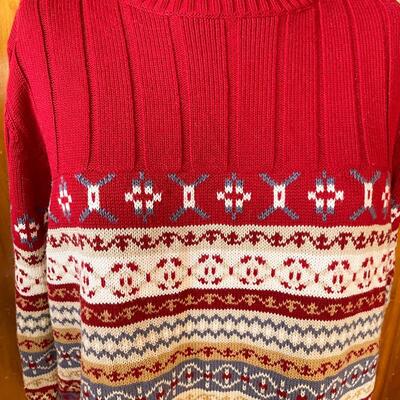 FADED GLORY NORDIC STYLE RED SWEATER - SIZE XL