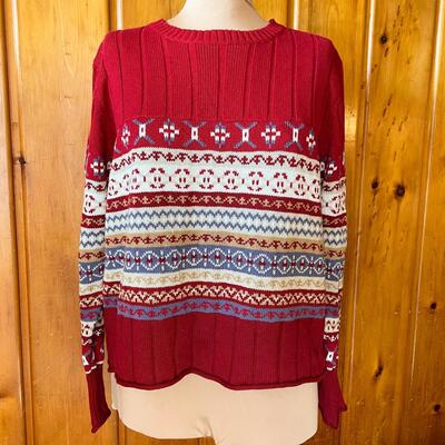 FADED GLORY NORDIC STYLE RED SWEATER - SIZE XL