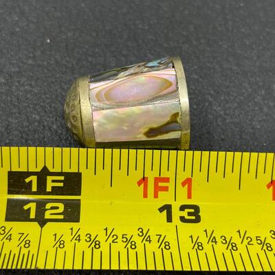 ANTIQUE MEXICO ABALONE THIMBLE