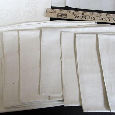 Vintage Cloth Napkins or Place Mats, White on White Lovely Pattern, Set of 11, Czechoslovakia