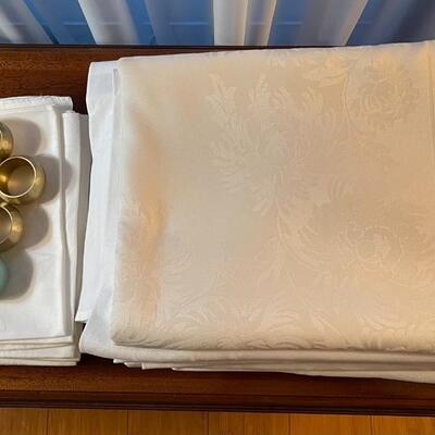 Large Lot of White Table Cloths and Napkins