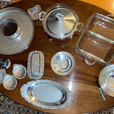 Large Lot of Silverplate Serving Dishes