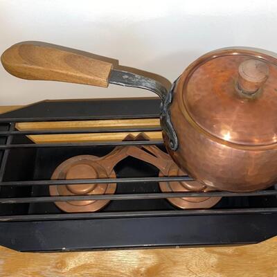 Large Lot Vintage Copper Pots and Pans