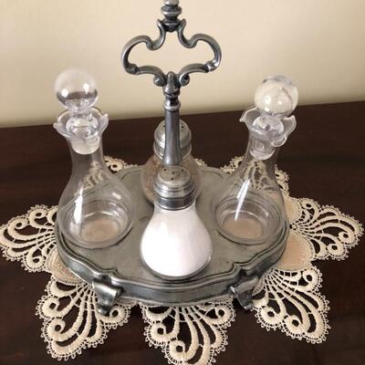 Pewter Napkin Rings and Serving Set