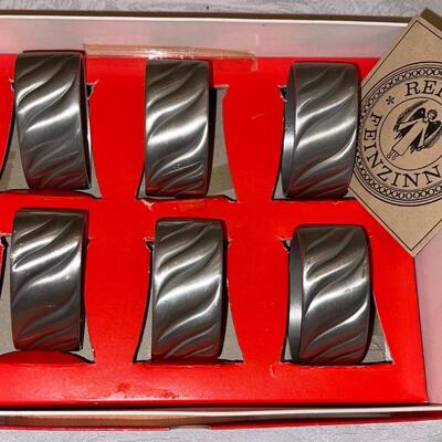 Pewter Napkin Rings and Serving Set