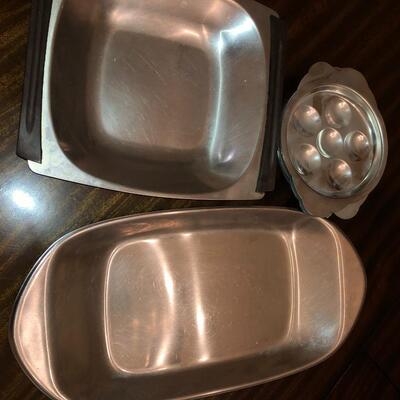 Brushed Chrome Serving Dishes