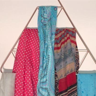 Biig Sheer Jewel Tone Eclectic Print Scarves Lot of 5