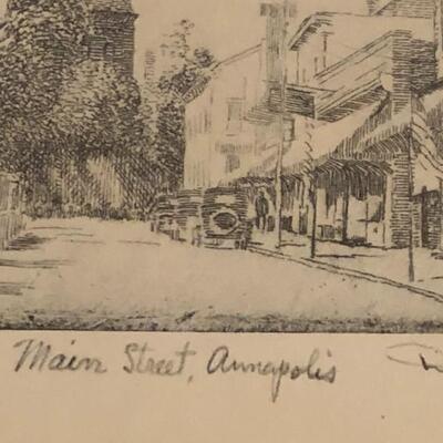Main Street Annapolis Framed Print Signed 