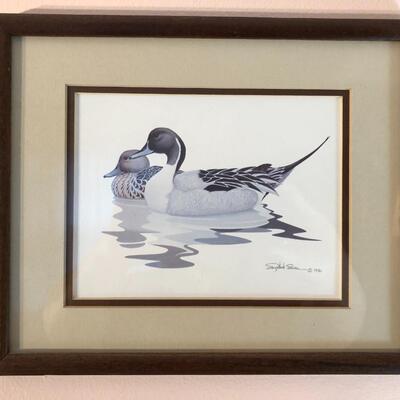 Two Duck Framed Prints Signed 