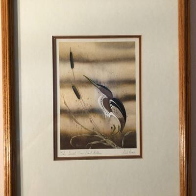 Heron and Least Bittern  Prints Signed