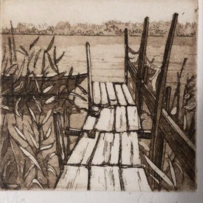 Series of Three Boating Lithographs Signed