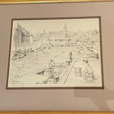 City Dock, Annapolis Maryland Signed 