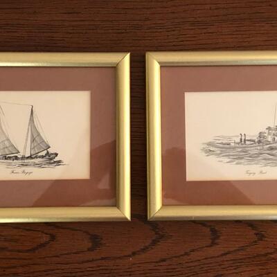 Series of Two Boats Framed Prints