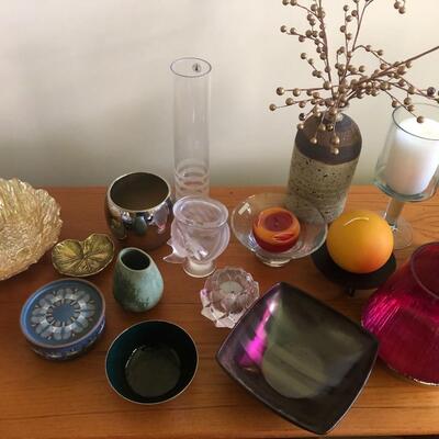Candles, Dishes and Vases Lot