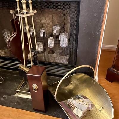Fireplace Tools etc. in Brass