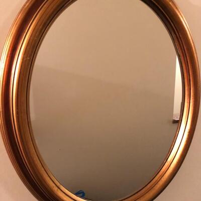Small Octagonal Side Table and Oval Mirror