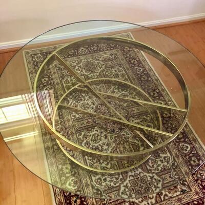 Round, Glass-Top Coffee Table