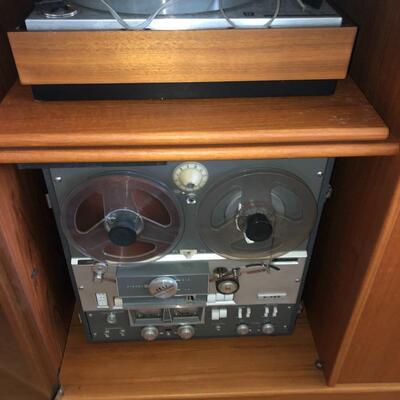 Stereo System with Reel to Reel in Large Cabinet