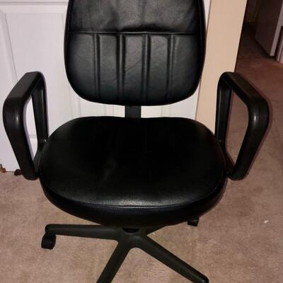Black Leather Rolling Office Chair