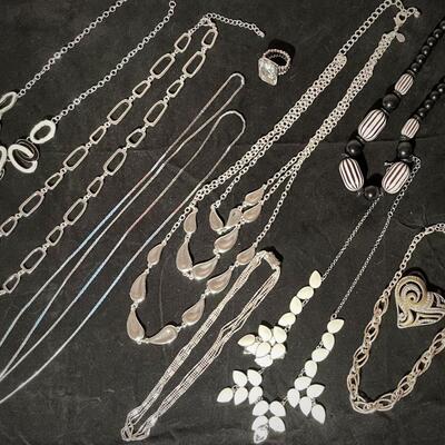 Silvery White Costume Jewelry 