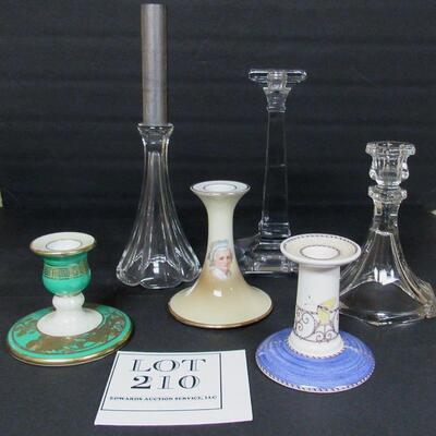 Nice Lot of Vintage Candle Holders, Limoges, Noritake, Wedgwood Sarah's Garden, Clear Glass