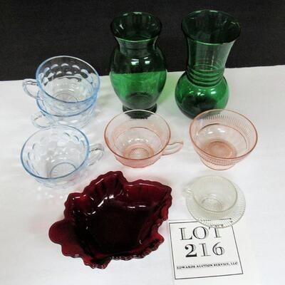 Lot of Depression Glass Items
