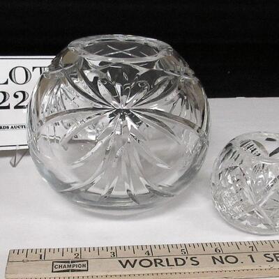 2 Nice Clear Pressed Glass Rose Bowls