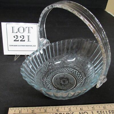 Modern Clear Glass Basket With Plastic Handle
