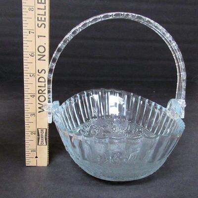 Modern Clear Glass Basket With Plastic Handle