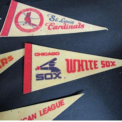 Lot of Vintage Small Sports Pennants