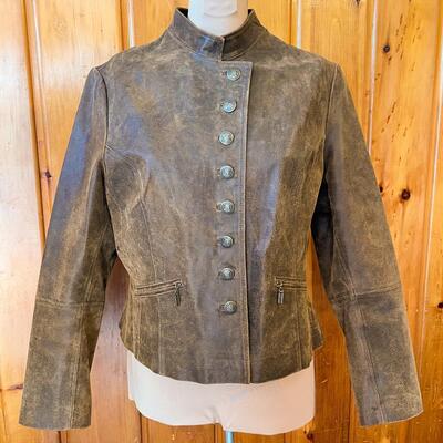 GENUINE BROWN LEATHER JACKET - WOMENâ€™S SIZE XL/UK 20
