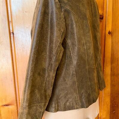 GENUINE BROWN LEATHER JACKET - WOMENâ€™S SIZE XL/UK 20