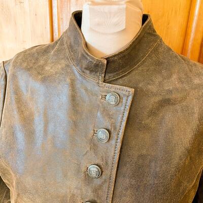 GENUINE BROWN LEATHER JACKET - WOMENâ€™S SIZE XL/UK 20