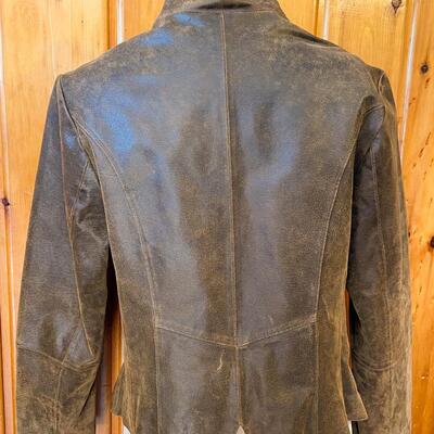 GENUINE BROWN LEATHER JACKET - WOMENâ€™S SIZE XL/UK 20