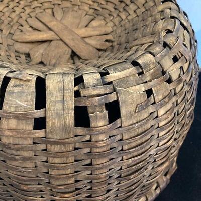 Antique Large New England Large Swing Handle Basket, c.1850