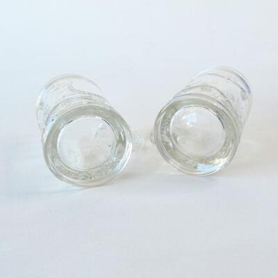 2 Glass Mugs - Decorative Leafs Vines - 5"
