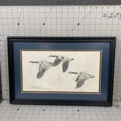#26 Brett A McEachen Framed Geese Drawing