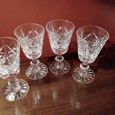 SET OF 4  GORGEOUS CUT CRYSTAL SNIFTERS.  Height 4.5