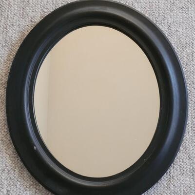 Lot 33: Vintage Black Oval Mirror