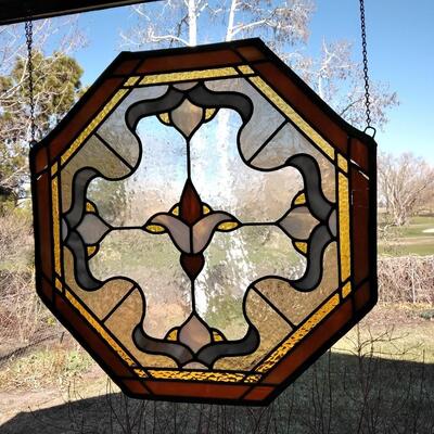 LOT 31 STAINED GLASS WINDOW ART