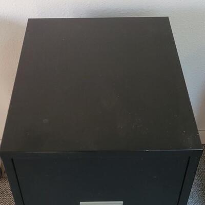 Lot 43: Black 2 Drawer Metal File Cabinet #2