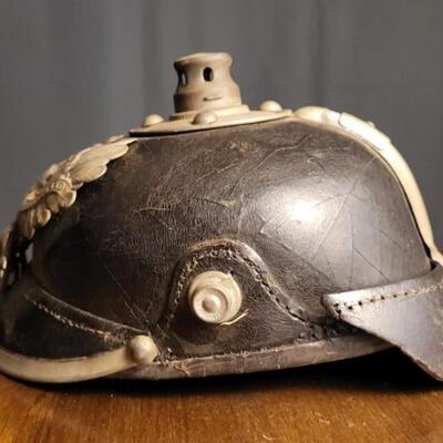Lot 90: Antique WWI German Prussian Officer Spike Helmet Pickelhaube Casque