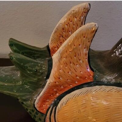 Lot 94: Mexican Folk Art CartonerÃ­a - Large Paper Mache Handpainted Bird Sculpture
